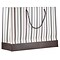 JAM PAPER Matte Striped Gift Bags with Rope Handles, 16 x 12 x 6, Brown, Bulk 100 Bags/Pack (774MABR