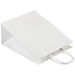 JAM Paper Kraft Solid Gift Bag, Medium, White, 100 Bags/Pack (672KRWHB)