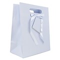 JAM PAPER Gift Bags with Rope Handles, Large, 10 x 13 x 5.5, Light Blue Pinstripe, 3/Pack (4433477A)