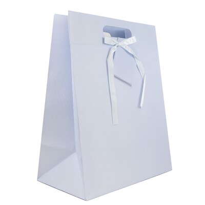 JAM Paper Gift Bag with Rope Handles, 8 x 10 x 4, Light Blue, 3 Bags/Pack (4433476A)