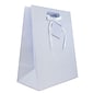 JAM PAPER Gift Bags with Rope Handles, Medium, 8 x 10 x 4, Light Blue Pinstripe, 3/Pack (4433476A)