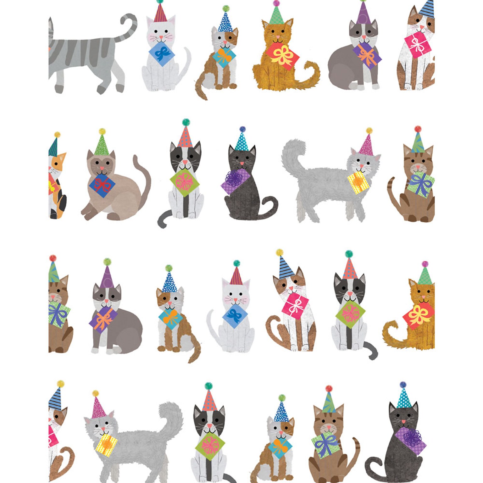 JAM Paper Design 20 x 30 Tissue Paper, Party Cats, 3 Packs of 4 Sheets (52625509998)