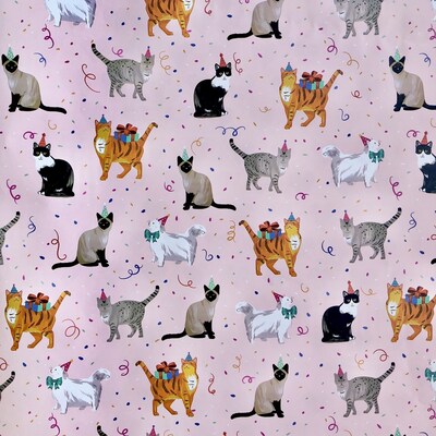 JAM PAPER Design Tissue Paper, Festive Felines, 240 Sheats/Ream