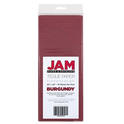 JAM PAPER Tissue Paper, Burgundy, 20 Sheets/pack (1155680A)