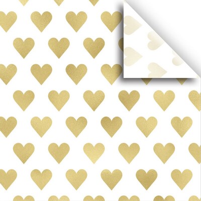 JAM PAPER Design Tissue Paper, Golden Hearts, 240 Sheats/Ream