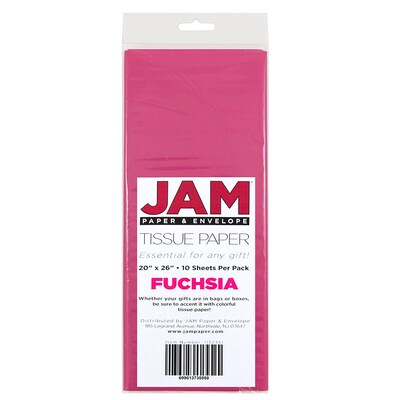 JAM Paper 20" x 26" Tissue Paper, Fuchsia, 20 Sheets/pack (1152351A)
