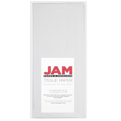 JAM PAPER Tissue Paper, White, 20 Sheets/Pack (11537395A)