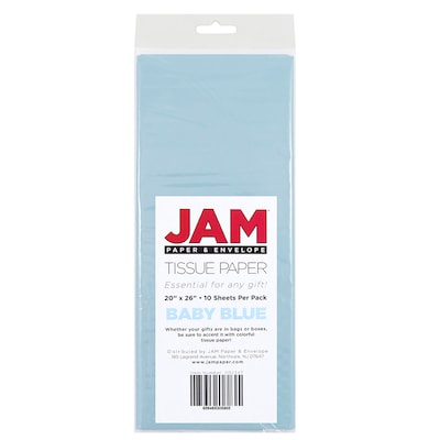 JAM PAPER Tissue Paper, Baby Blue, 20 Sheets/Pack (1152347A)