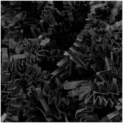 JAM Paper Crinkle Cut Shred Tissue Paper, Black, 20 lbs. (1192432)