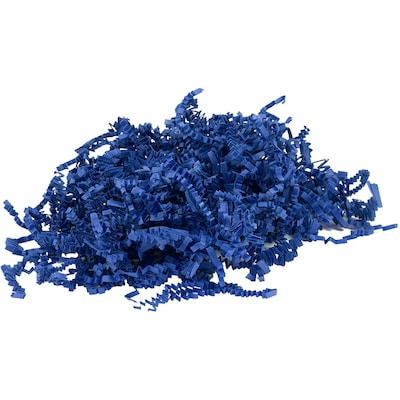 JAM Paper Crinkle Cut Shred Tissue Paper, Presidential Blue, 40 lbs. (1192474)