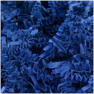 JAM Paper Crinkle Cut Shred Tissue Paper, Presidential Blue, 40 lbs. (1192474)