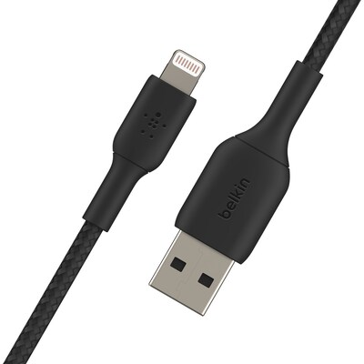 Belkin Lightning to USB-A Boost Charge Braided Cable, 6.6', MFi-Certified,  Black