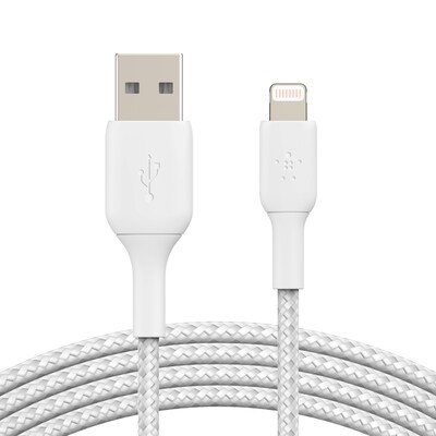 Belkin BOOSTCHARGE 6.6' USB A to Lightning Power Cable, Male to Male, White (CAA002BT2MWH)
