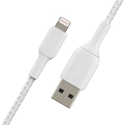 Belkin BOOSTCHARGE 6.6' USB A to Lightning Power Cable, Male to Male, White (CAA002BT2MWH)