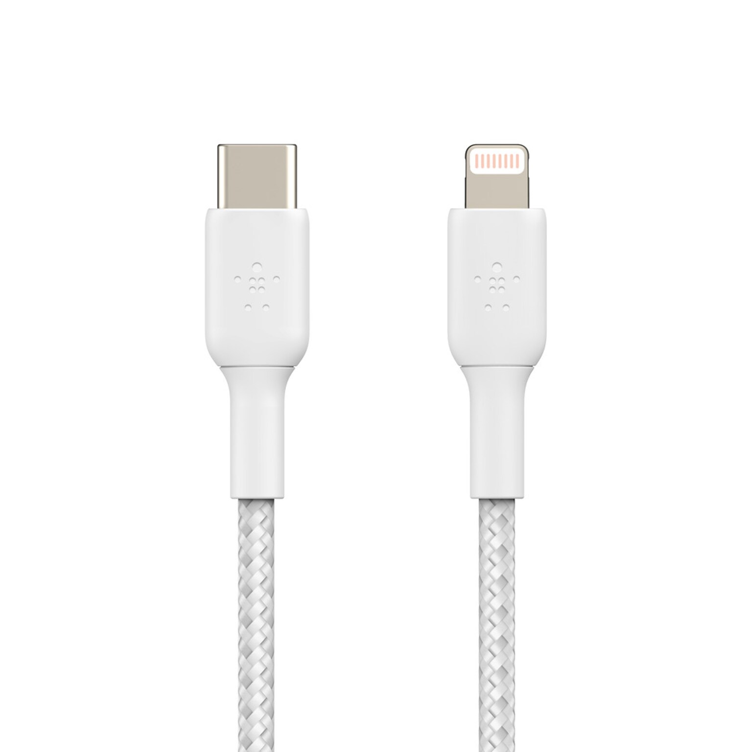 Belkin BOOST CHARGE Braided USB-C to Lightning Cable, 1 m / 3.3 ft., White