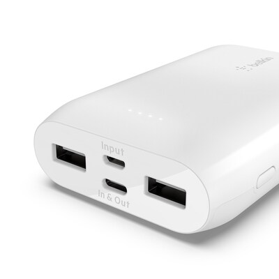Belkin BOOST CHARGE Power Multi-Port Bank, 10,000 mAh, White (F8J267btWHT)