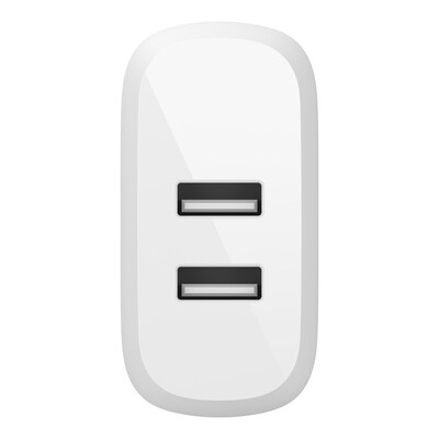 Belkin BOOST CHARGE Dual USB-A Wall Charger, 24W + USB-A to USB-C Cable, White (WCE001dq1MWH)