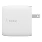 Belkin BOOST CHARGE Dual USB-A Wall Charger, 24W + USB-A to USB-C Cable, White