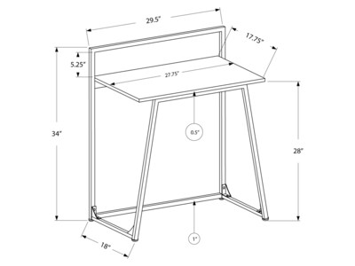 Monarch Specialties Inc. 30" Computer Desk, Black (I 7111)