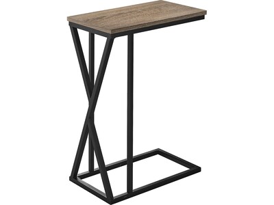 Monarch Specialties Inc.18.25 x 10.25 Accent Table, Dark Taupe/Black (I 3249)