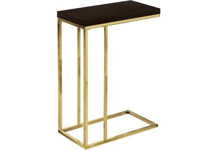 Monarch Specialties Inc. 18.25 x 10.25 Accent Table, Espresso/Gold (I 3235)