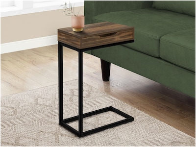 Monarch Specialties Inc. 16" x 10.25" Accent Table, Brown Reclaimed/Black (I 3602)