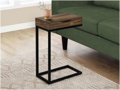 Monarch Specialties Inc. 16 x 10.25 Accent Table, Brown Reclaimed/Black (I 3602)