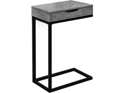 Monarch Specialties Inc. 16 x 10.25 Accent Table, Gray Stone/Black (I 3603)