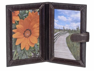 Club Rochelier Zenith Small Leather Book Picture Frame, Glossy Brown (ZN4143)