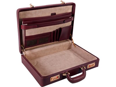 McKleinUSA Reagan V Series Leather Locking Attache, Burgundy (80446)