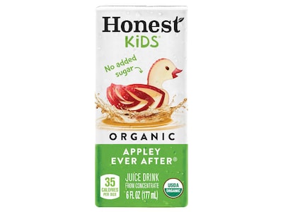 Honest Kids Appley Ever After Apple Juice Drink, No Sugar Added, 6 oz., 50/Carton (CCU41979)