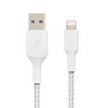 Belkin BOOST CHARGE Braided Lightning to USB-A Cable, 3.3 ft., White (CAA002BT1MWH)