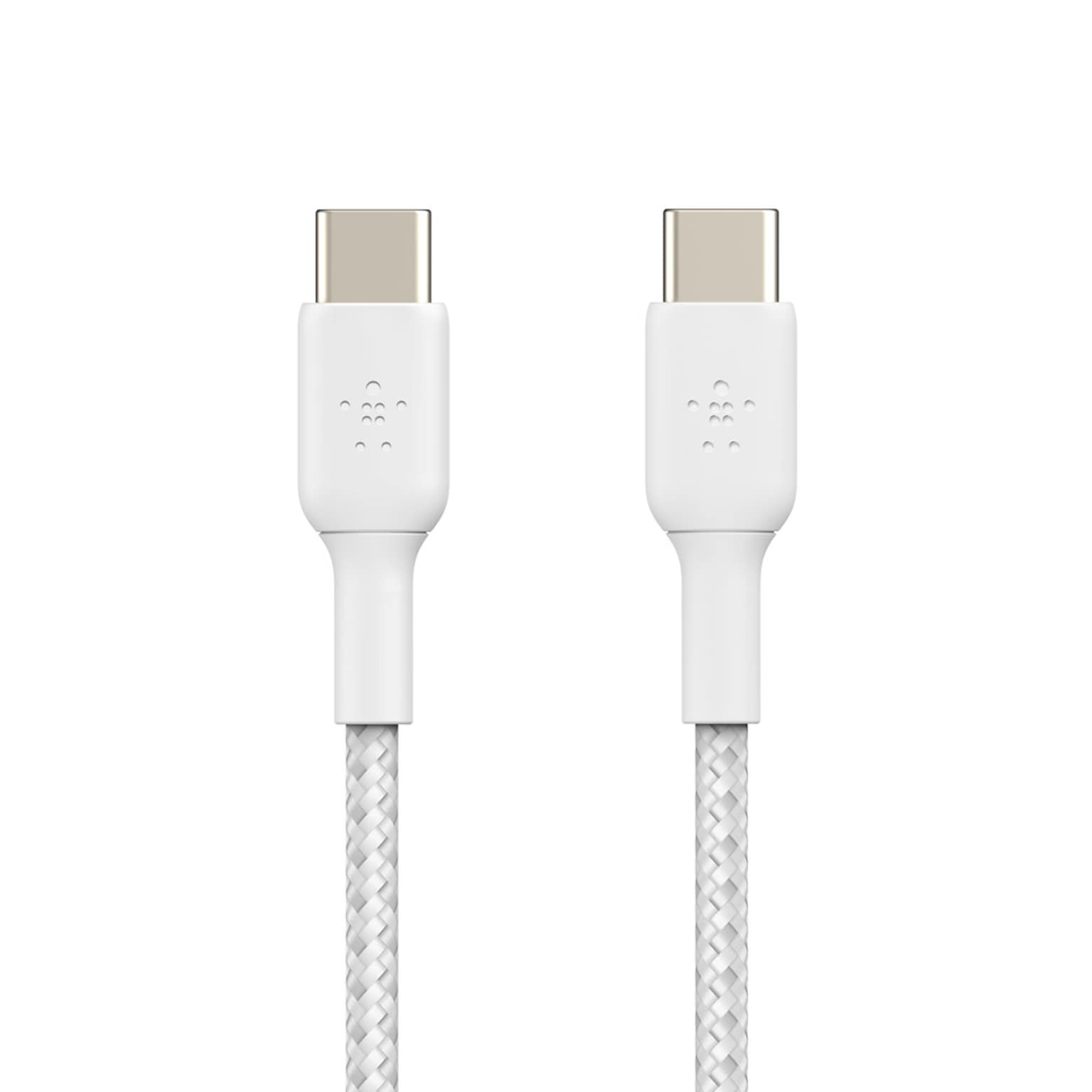 Belkin BOOST CHARGE 3.3 ft. Braided USB-C to USB-C Cable, White (CAB004BT1MWH)