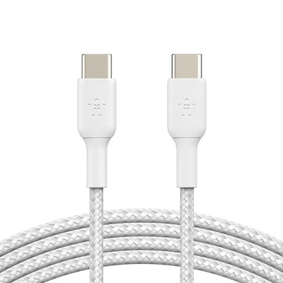 Belkin BOOST CHARGE 3.3 ft. Braided USB-C to USB-C Cable, White (CAB004BT1MWH)