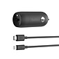 18W USB-C PD Car Charger + USB-C to Lightning Cable, 18W, Black