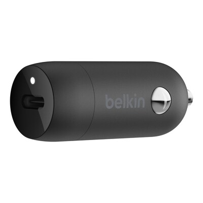 Belkin BOOST CHARGE USB-C to Lightning Cable Car Charger for Multiple Brands, Black (F7U099bt04-BLK)