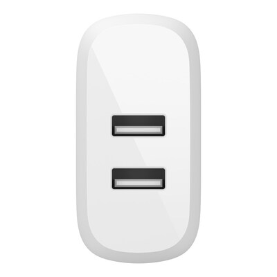 Belkin BOOST CHARGE Dual USB-A Wall Charger, 24W, White