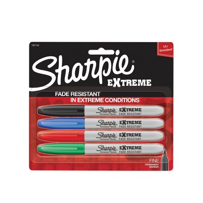 Sharpie eXtreme Permanent Marker, Fine Tip, Assorted, 4/Pack (1927154)