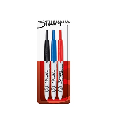 Sharpie Retractable Permanent Marker, Ultra Fine Tip, Assorted, 3/Pack (1735794)