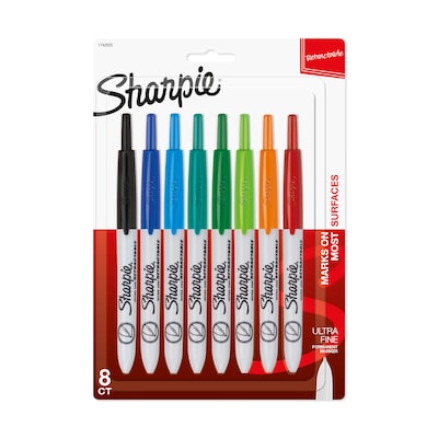 Sharpie Retractable Permanent Markers, Ultra-Fine Point, Assorted