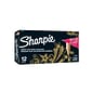 Sharpie Permanent Markers, Fine Tip, Gold Metallic, 12/Pack (1823887)