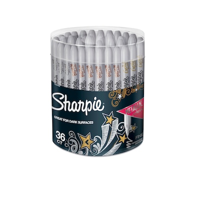 Sharpie Permanent Markers, Fine Tip, Assorted Metallic, 36/Pack (1835492)