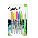 Sharpie Neon Permanent Markers, Fine Tip, Assorted Neon, 5/Pack (1860443)