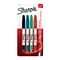 Sharpie Permanent Markers, Twin Tip, Assorted, 4/Pack (32174)