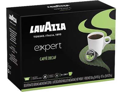 Lavazza Expert Decaf Coffee, Capsule, Light Roast, 36/Box, 8 Boxes/Carton (LPC00141)