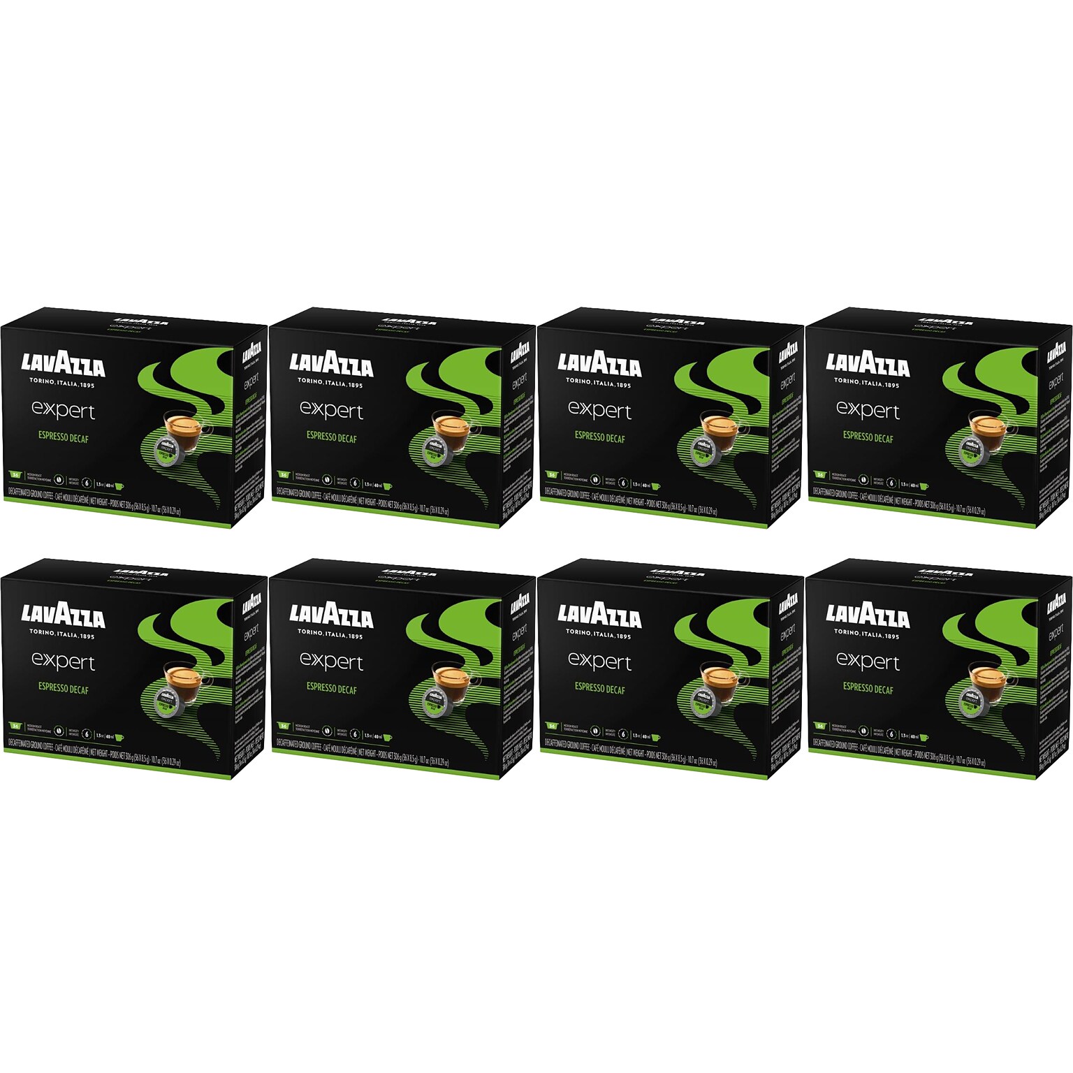 Lavazza Expert Espresso Decaf Coffee, Capsule, Medium Roast, 36/Box, 8 Boxes/Carton (LPC00129)