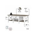 Bush Furniture Key West 47.2 x 23.94 Coffee Table, Shiplap Gray/Pure White (KWT148G2W-03)