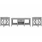 Bush Furniture Key West 47" x 24" Coffee Table with 2 End Tables, Cape Cod Gray (KWS023CG)