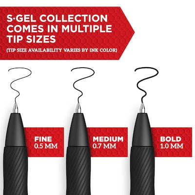 Sharpie S-Gel Retractable Gel Pen, Medium Point, Red Ink, Dozen (2096158)