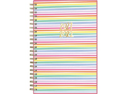 2021-2022 Blue Sky 5 x 8 Academic Planner, Thimblepress Rainbow Stripes, Multicolor (130761)